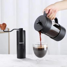 Wiforte Siyah French Press 420 ml – Isıya Dayanıklı Kahve Demleme Pressi, Ince Filtreli, Manuel Kull