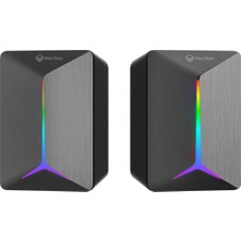 Meetion | SP2011 | Siyah | Rgb Aydınlatmalı Hoparlör | 2.0 Ses Sistemi | 3.5mm + USB Bağlantı
