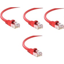 Lunatic Tkz 10 Metre Kırmızı Cat6 RJ45 Lan Kablosu Uçları Fabrikasyon Takılı Bilgisayar Modem Intern