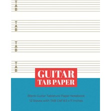 New Global Guitar Paper: Blank Guitar Tablature Paper Notebook 12 Staves With Clef 8.5 x 11 Inches (Vol