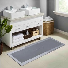 Noksi Banyo Paspası - Kaymaz Tabanlı - Süper Emici - Abdest Paspası - Uzun Gri 40 * 120 cm