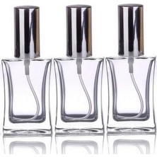 New Global Cam Yeniden Doldurulabilir Sprey 3 Kolonya Parfüm Şişesi 50 ml - Boş Şişe 3 Adet