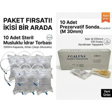Galena Prezervatif Sonda M 30MM (10 Adet) + Musluklu Idrar Torbası (10 Adet) Hasta Bakım Avantaj Paket