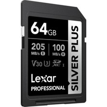 Lexar 64GB Silver Sd Uhsı V30 U3 205MB/S Hafıza Kartı