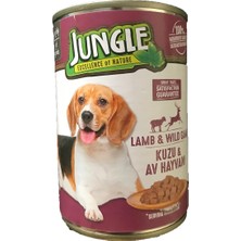 Jungle Kuzu Etli-Av Hayvanlı Köpek Konservesi, 415 G