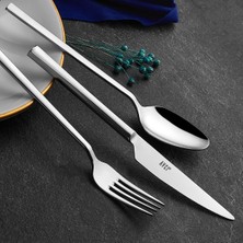 Avcı Klas 60 Parça Çatal Kaşık Bıçak Takımı 18/10 Paslanmaz Çelik (Bıçaklı)