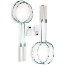 Zerogym Badminton File Raket Top Seti 4 Raket, 4 Top, Çanta Platformlu File