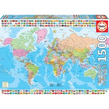 Educa Map Of The World With Flags 1500PC Jigsaw Puzzle