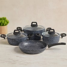7 Parça Granit Tencere ve Tava Seti (20-24CM Derin, 27CM Cam Kapak, 26CM Tava)