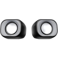 Meetion | SP2010 | Siyah | Ofis Masaüstü Hoparlörleri | 2.0 Ses Sistemi | 3.5mm + USB Bağlantı