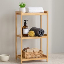 3 Katlı Çok Amaçlı Ahşap Bambu Raf Organizer 36X32X80 cm