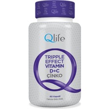 Qlife Tripple Effect Vitamin C+D Çinko 60 Kapsül