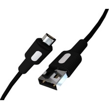 Remorax Micro USB Hızlı Şarj Kablosu (Siyah + Beyaz/siyah Uç) (150 Cm)