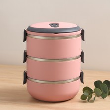 3'lü 1.8l Sefer Tası Saklama Kabı - Açık Pembe