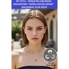 Zetconcept Zet Style Kadim Gücün Gizemi Kolye – Triquetra Arcanum Koleksiyonu, Paslanmaz Çelik, Mistik Güç Kolyesi - 50 cm Zincir