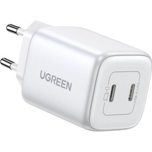 Ugreen Nexode 45W Dual Usb-C Pd Şarj Cihazı (25W+20W), Beyaz