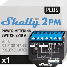 Shelly 2pm | Wlan 2 Kanallı Akıllı Röle Şalteri | Güç Tüketimi Ölçümü, Ev Otomasyonu | Google Home A