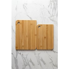 2'li Dikdörtgen Oluklu Bambu Kesme Tahtası Seti 22X32 cm & 18X28 cm – Doğal Bambu Kesim Panosu, Meyve Sebze Et Ekmek Sunum Tahtası