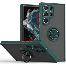 Samsung Galaxy S25 Ultra Kılıf Montreal Yüzüklü Silikon Kapak - Yeşil