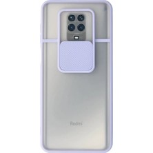 Xiaomi Redmi Note 9 Pro Kılıf Palm Buzlu Kamera Sürgülü Silikon - Lila
