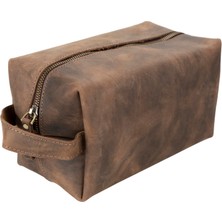 Lev Leather %100 Hakiki Deri Makyaj Çantası, Kişisel Bakım Çantası, Makyaj Çantası, Taşıma Saplı Tuv