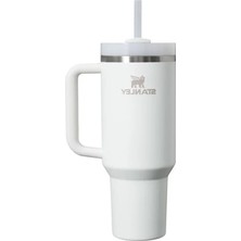 Aesco Buz Beyazı Renkli Pipetli Termos Bardak, 1.18 L Kapasite ile