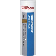 Wilson Badminton Topu, Dropshot Shuttlecocks, 6'lı Paket, Beyaz, Plastik/doğal Mantar, WRT6046WH