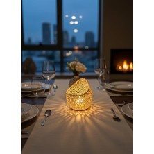 New Global Night Serisi Mumluk - Dekoratif Aydınlatma - Ev Dekorasyon - Dekoratif Mumluk - Tealight Mumluk (Bey