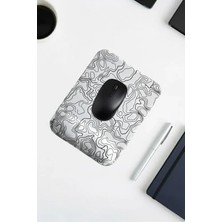 Aesco Ergonomik Bilek Destekli Mouse Pad, Beyaz Desenli Tasarım