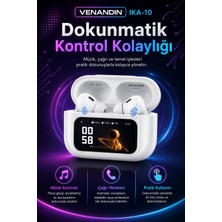 Aesco Ekran Göstergeli Kablosuz Kulak Içi Kulaklık Şarj Kutulu Müzik ve Görüşme Uyumlu