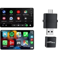 Aesco Kablosuz Android Auto ve Carplay Adaptörü, Araç Içi Kullanım Için