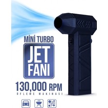 Forestia Şarjlı Araç Kurutma Makinası Mini Turbo Jet Fanı Hava Üfleyici Devir Ayarlı Yaprak Üfleme Makinası
