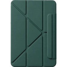 Apple Ipad 2025 10.9 10.nesil (A16) Edz Manyetik Standlı Tablet Kılıfı - Koyu Yeşil