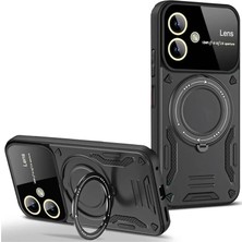 Samsung Galaxy A05 Kılıf Joy Lens Standlı Kapak - Siyah