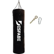 Desfabe Boxing Star 120X32 cm Zincirli Boks Torbası Siyah+Askı Aparatı