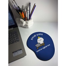 Rakkun Shop - Şimdi Çalış Sonra Ağlarsın Baskılı Bilek Destekli Mouse Pad (Lacivert)