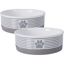Bone Dry Paw  Patch Seramik Evcil Hayvan Koleksiyonu, Orta Set, 15X5 Cm, Gri, 2 Parça