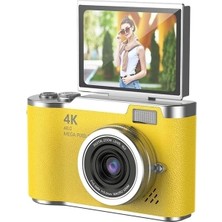 My Best Store 4K Dijital Retro Video Kamera 48MP 18X Zoom Flaşlı (32GB) Kart Dijital Vlog Fotoğraf  Makinesi T�