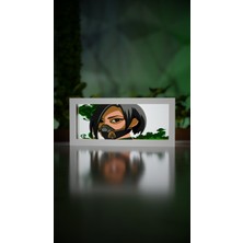 Jade Produck Büyük Boy Viper Valorant LED Işık Kutusu Rgb Kumandalı 3D Dekoratif Gece Lambası 25X14 cm