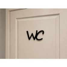 Vetria Modern Wc Kapı Süsü – Siyah 3D Dekoratif Tuvalet Tabelası | Banyo & Wc Kapı Yazısı