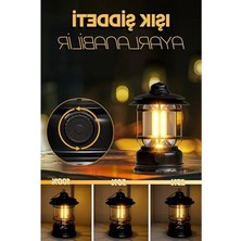 Aesco LED Şarjlı Kamp Lambası, Dimmer Ayarlı ve Portatif Tasarım