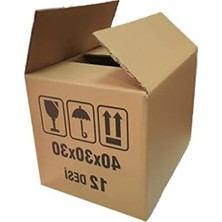 Aesco 40X30X30 cm Boyutunda 12 Desi Çift Oluklu Karton Koli, 10 Adet