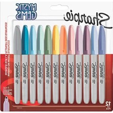 Aesco 12'li Paket Mystic Gems Renkli Sharpie Markör, Kalıcı
