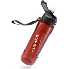 Aesco 850ML Kapasiteli Kırmızı Tritan Su Matarası, Pipetli Tasarım