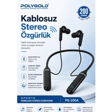 Aesco Kablosuz Stereo Spor Boyun Askılı Kulaklık 200 Saat Müzik Süreli Mikrofonlu