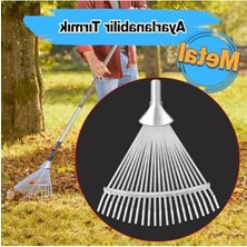 Aesco Ayarlanabilir Metal Bahçe Tırmığı, Çim ve Yaprak Temizliği Için