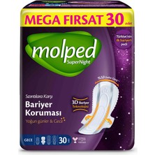 Aesco Mey Ithalat®   Süpernight Gece Mega Ped 30 Adet