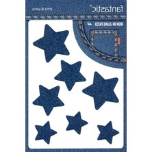 Aesco Kot Arma Patch, Denim Jeans Onarım Için Yıldız Deseni, Koyu Mavi