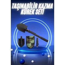 Aesco Pusulalı Katlanabilir Kazma Kürek Kamp Seti Kamp Küreği Portatif Çantalı