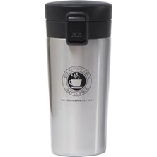 Aesco Kilitli 500 ml Gri 304 L Çelik Kahve Termos, Pratik Kullanım